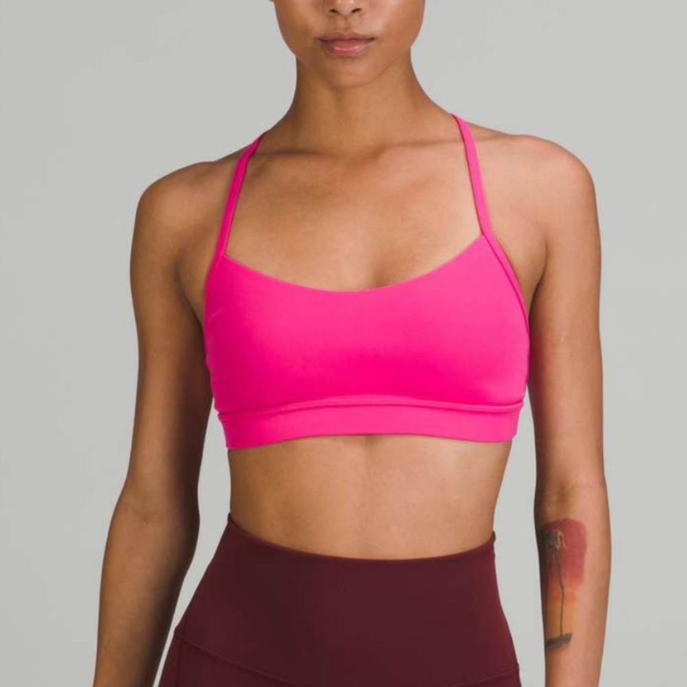 lululemon Sonic Pink Flow Y Sports Bra